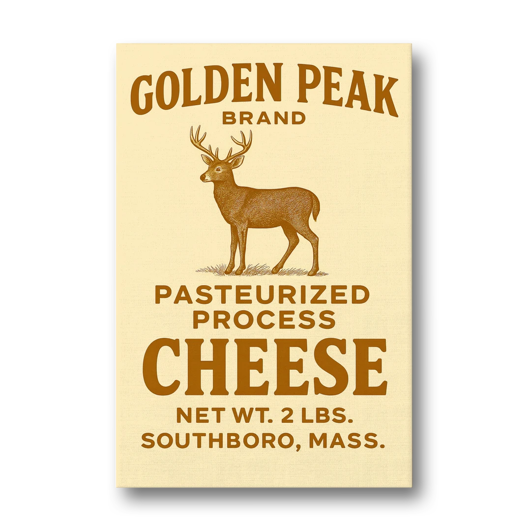 Vintage Golden Peak Cheese - Canvas Wall Art - Front