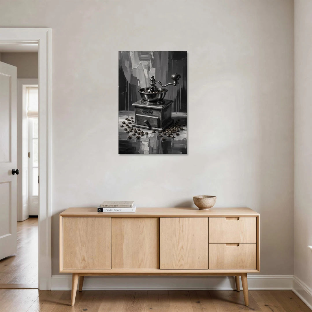 Vintage Hand-Crank Coffee Grinder - Canvas Wall Art - Coffee Table - 24x36