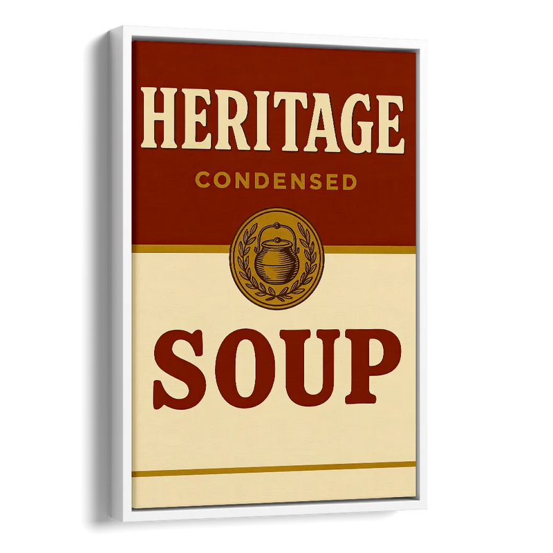 Vintage Heritage Soup Side - White Canvas Wall Art