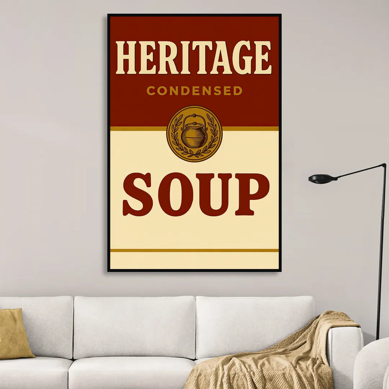 Vintage Heritage Soup Sitting Room - Black Canvas Wall Art