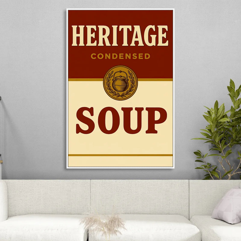 Vintage Heritage Soup Living Room - White Canvas Wall Art
