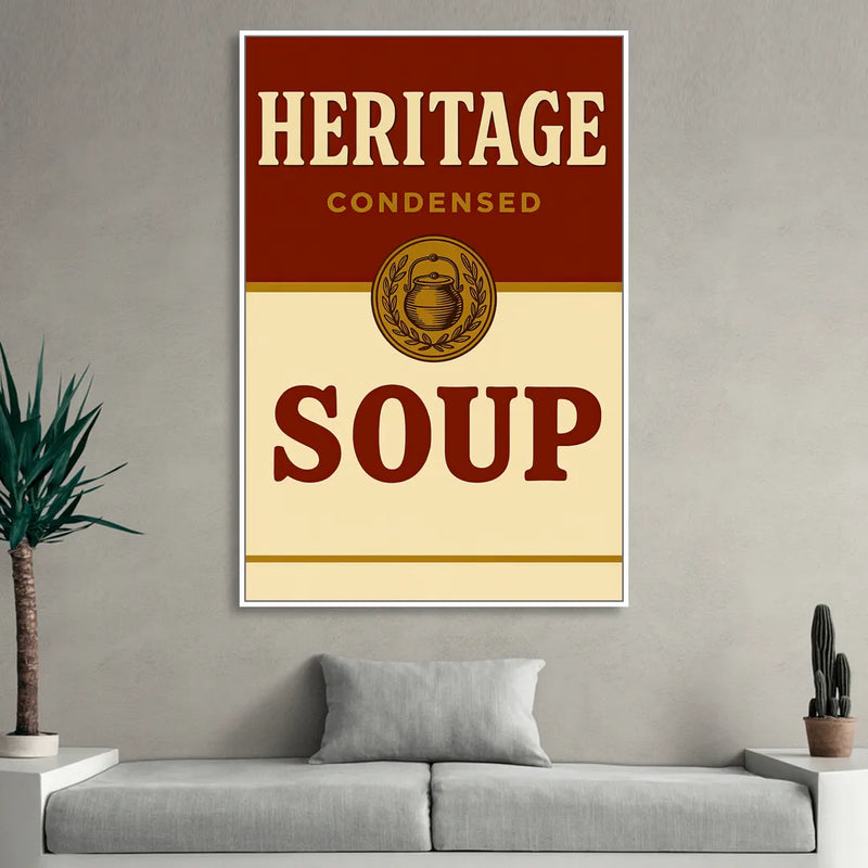 Vintage Heritage Soup Sitting Room - White Canvas Wall Art