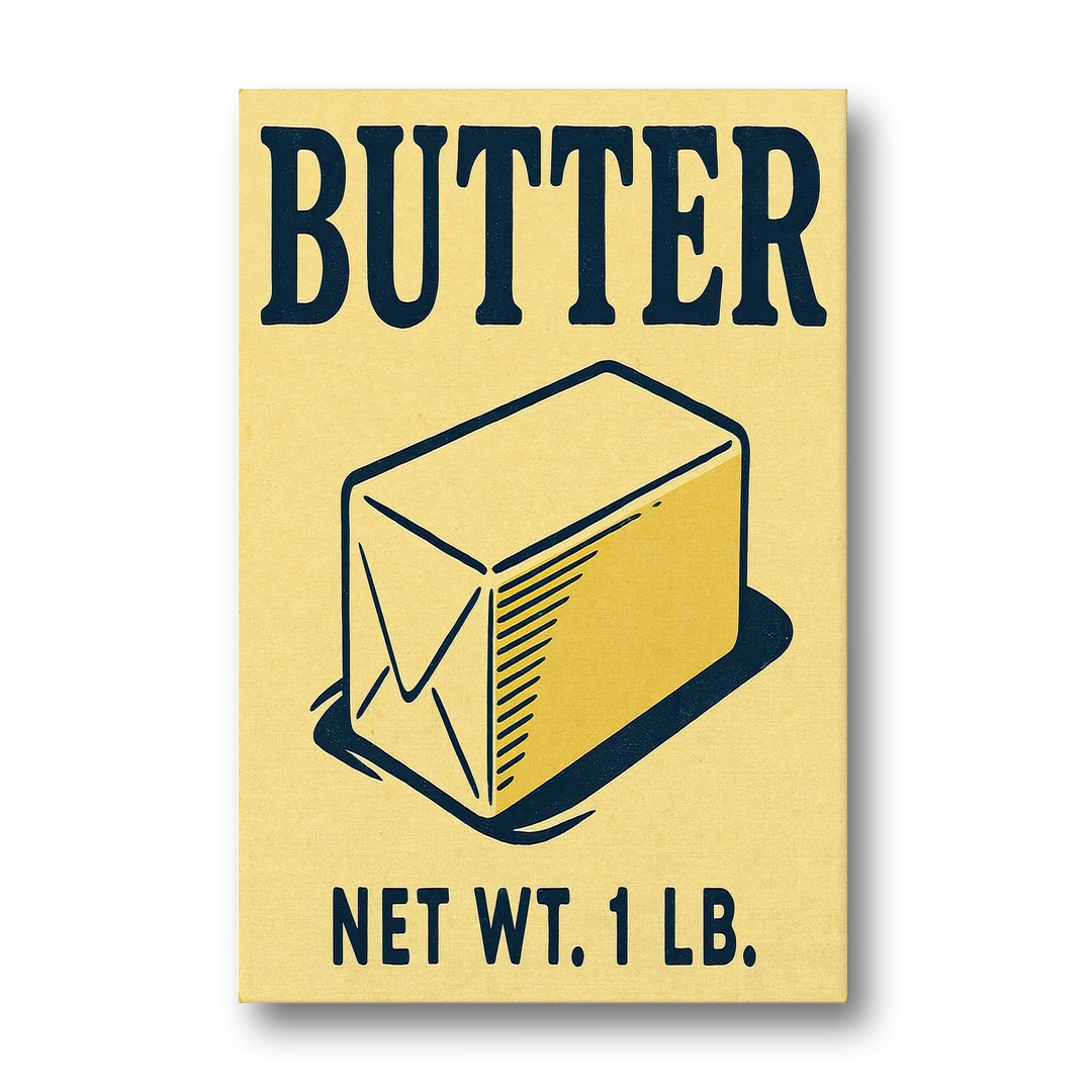 Vintage Natural Butter - Canvas Wall Art - Front