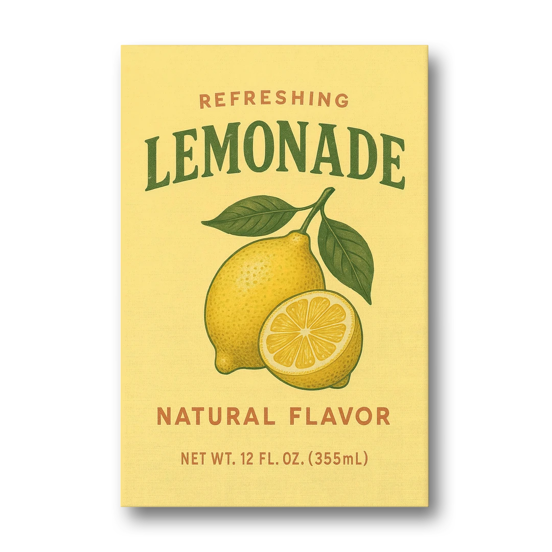 Vintage Natural Lemonade - Canvas Wall Art - Front