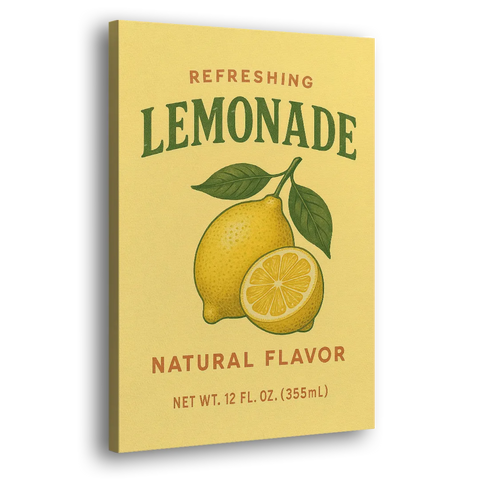 Vintage Natural Lemonade - Canvas Wall Art