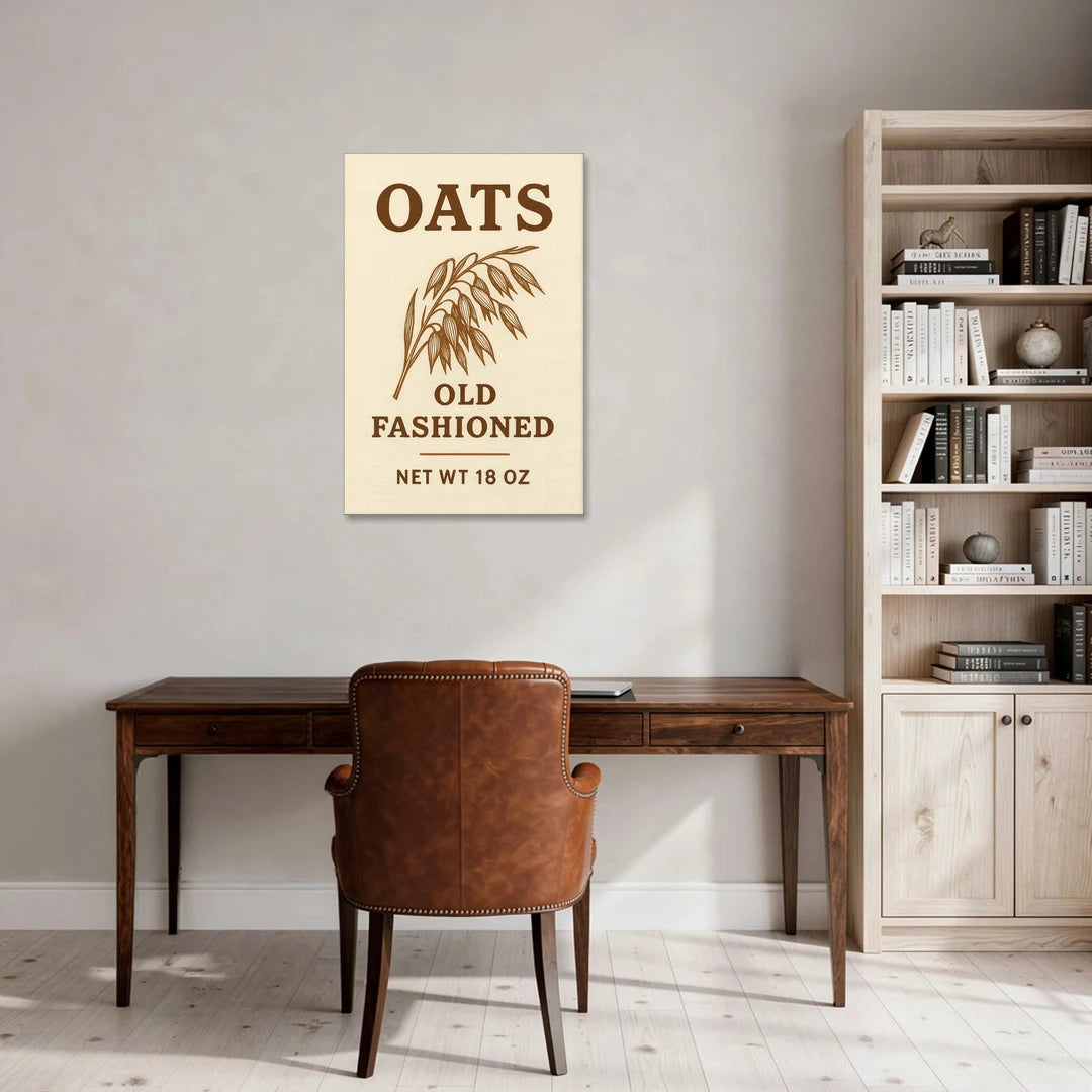 Vintage Oats Old Fashioned - Canvas Wall Art - Office - 24x36