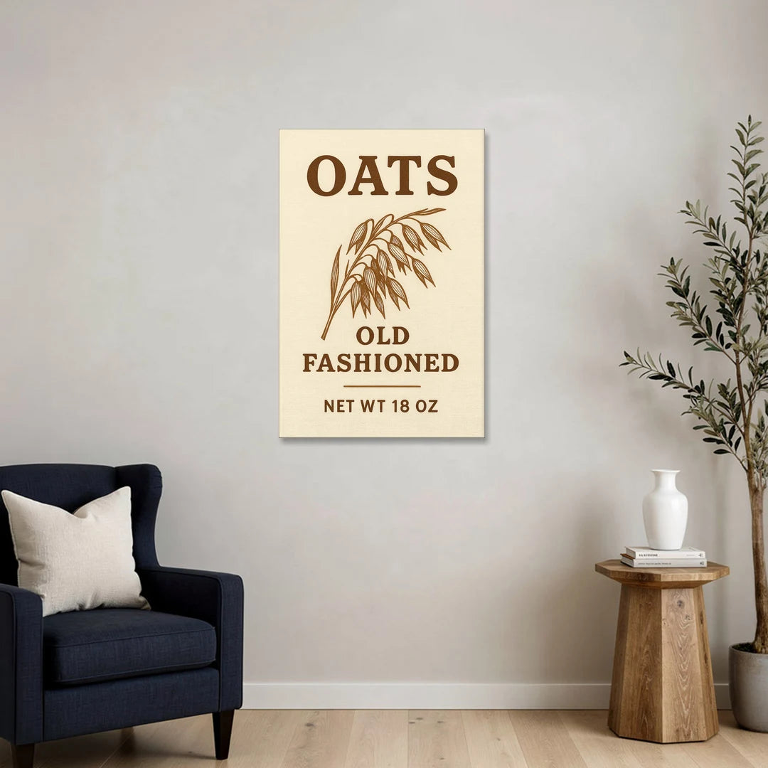 Vintage Oats Old Fashioned - Canvas Wall Art - Sofa - 24x36