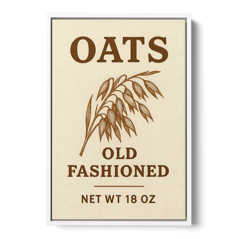 Vintage Oats Old Fashioned Front - White Canvas Wall Art