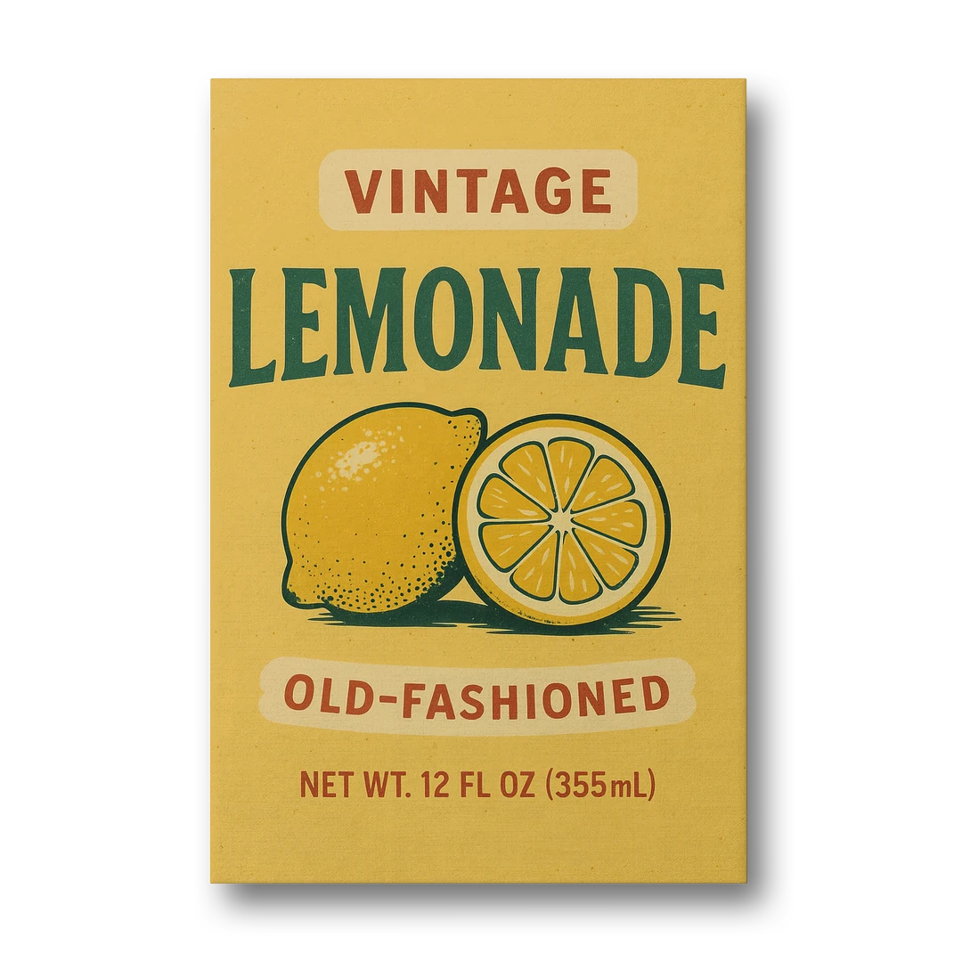 Vintage Old Fashioned Lemonade - Canvas Wall Art - Front