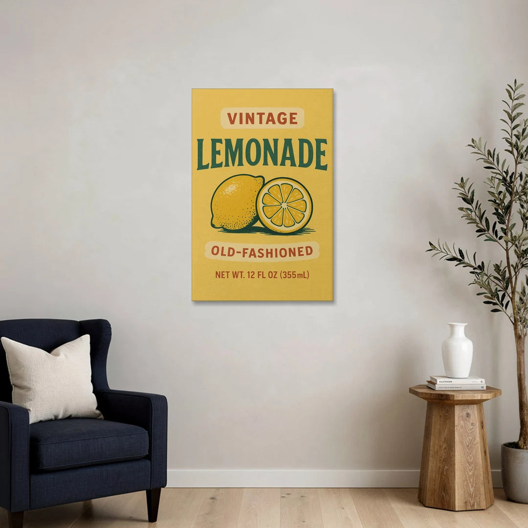 Vintage Old Fashioned Lemonade - Canvas Wall Art - Sofa - 24x36