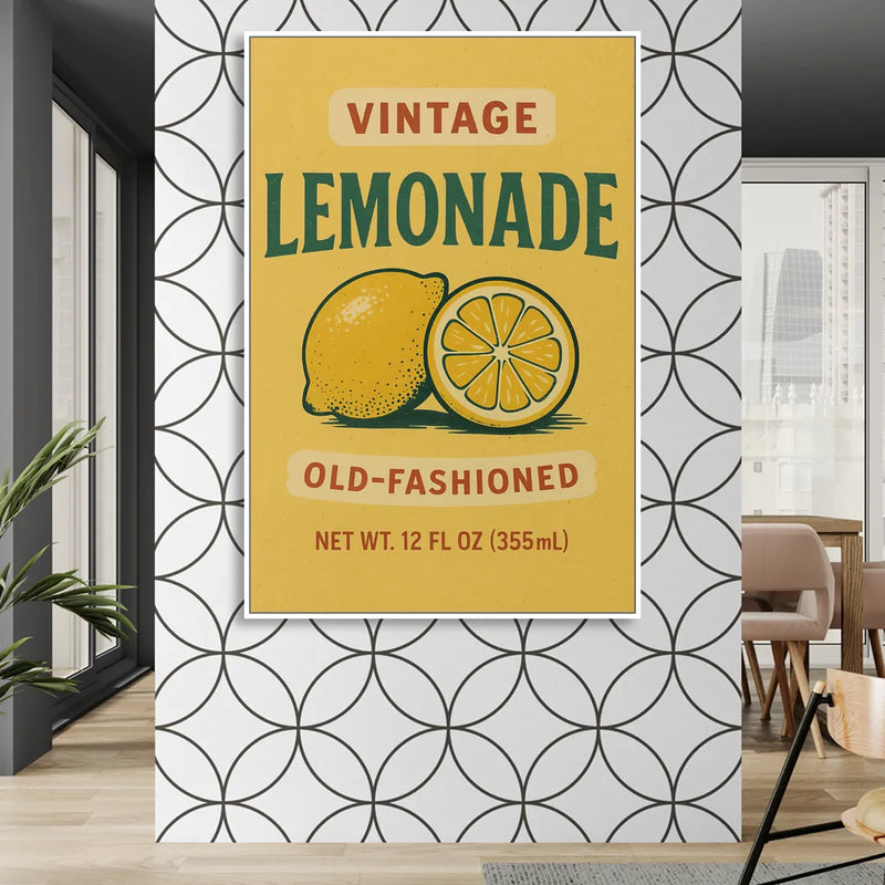 Vintage Old Fashioned Lemonade Sitting Room - White Canvas Wall Art