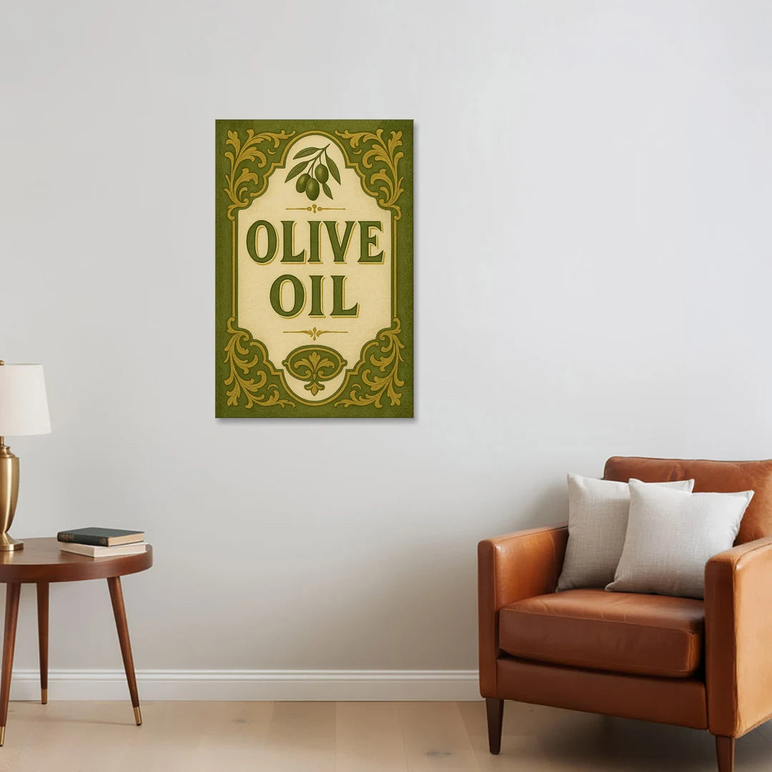 Vintage Olive Oil - Canvas Wall Art - Sofa - 24x36