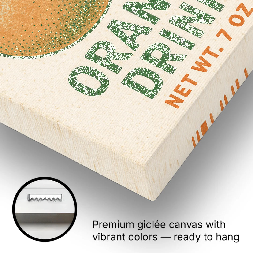 Vintage Orange Juice Drink - Canvas Wall Art - Gallery Wrap Corner