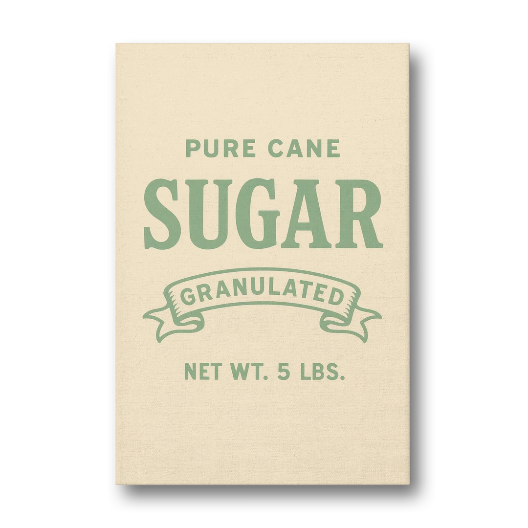 Vintage Pure Cane Sugar - Canvas Wall Art - Front