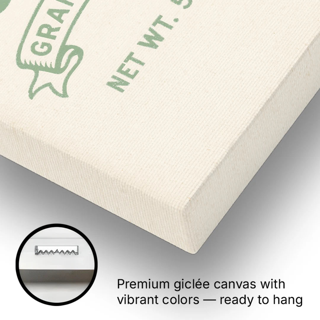 Vintage Pure Cane Sugar - Canvas Wall Art - Gallery Wrap Corner