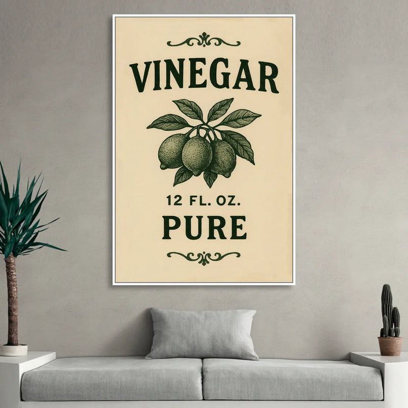 Vintage Pure Vinegar Sitting Room - White Canvas Wall Art