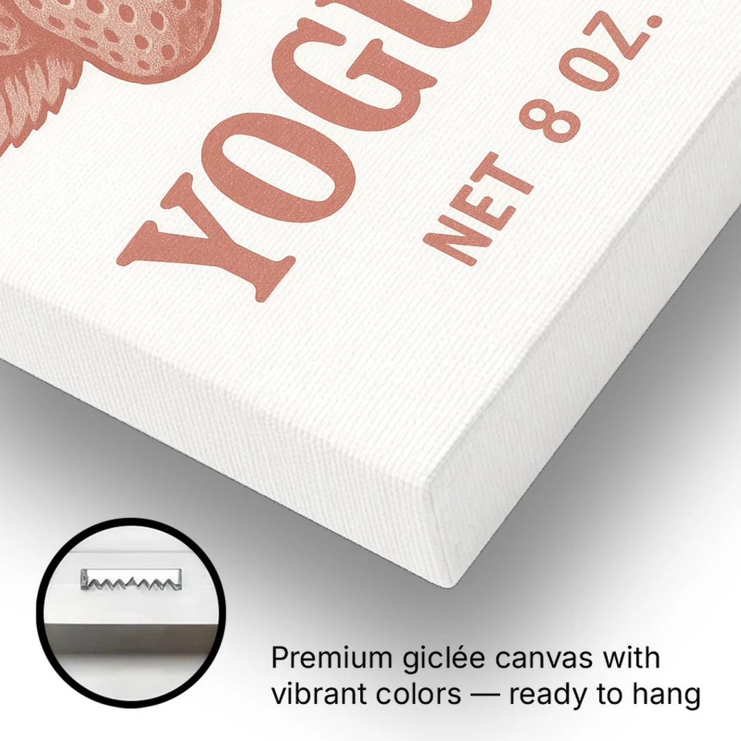 Vintage Strawberry Yogurt - Canvas Wall Art - Gallery Wrap Corner