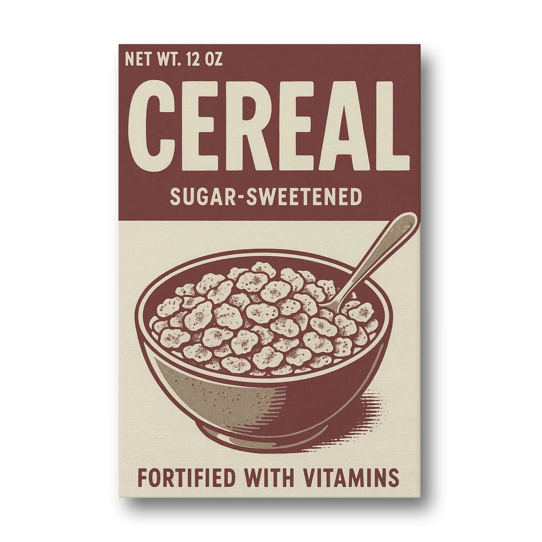 Vintage Sugar Sweetened Cereal - Canvas Wall Art - Front