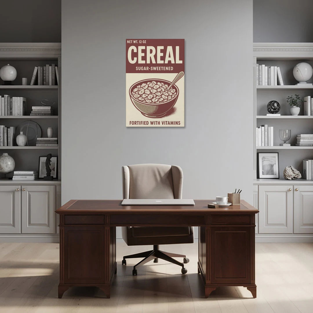 Vintage Sugar Sweetened Cereal - Canvas Wall Art - Office - 24x36