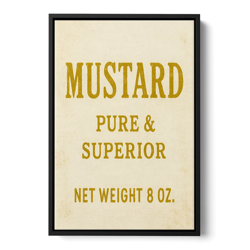Vintage Superior Mustard Front - Black Canvas Wall Art