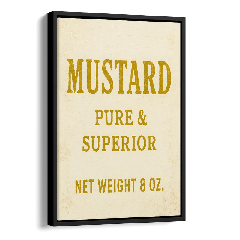 Vintage Superior Mustard Side - Black Canvas Wall Art