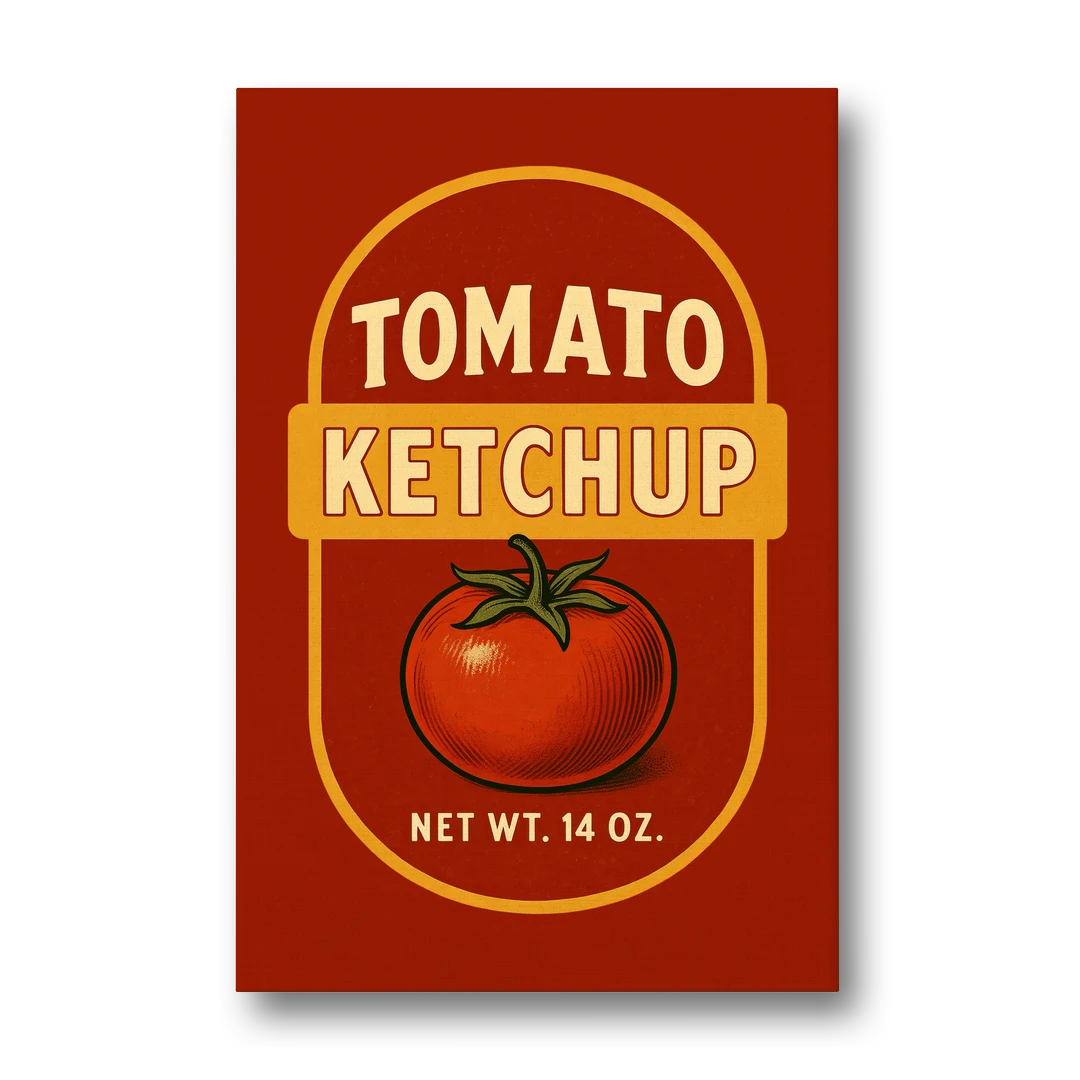 Vintage Tomato Ketchup - Canvas Wall Art - Front
