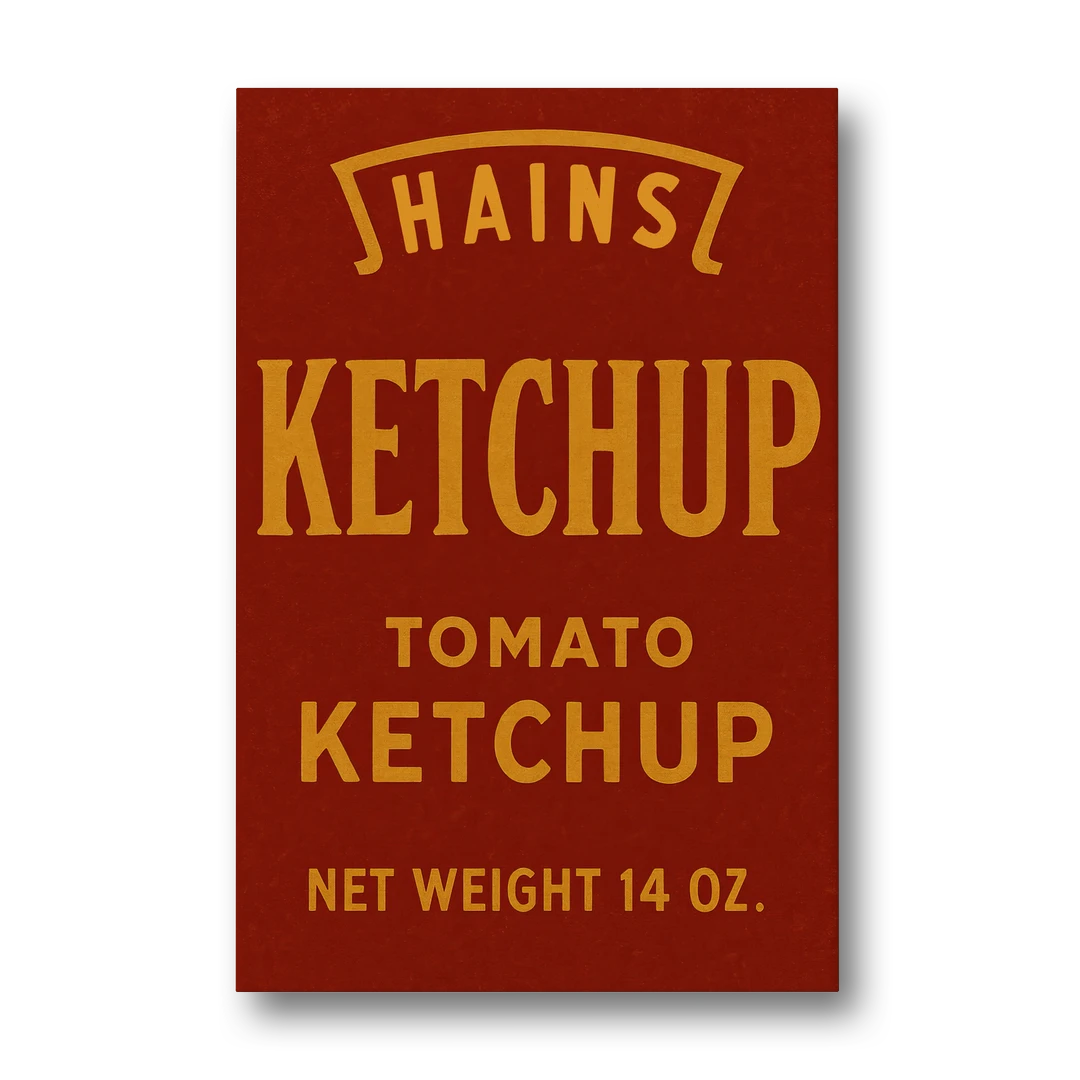 Vintages Hains Tomato Ketchup - Canvas Wall Art - Front