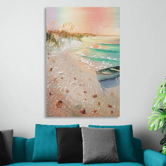 Virginia Beach Nautical Charm Living Room - Canvas Wall Art