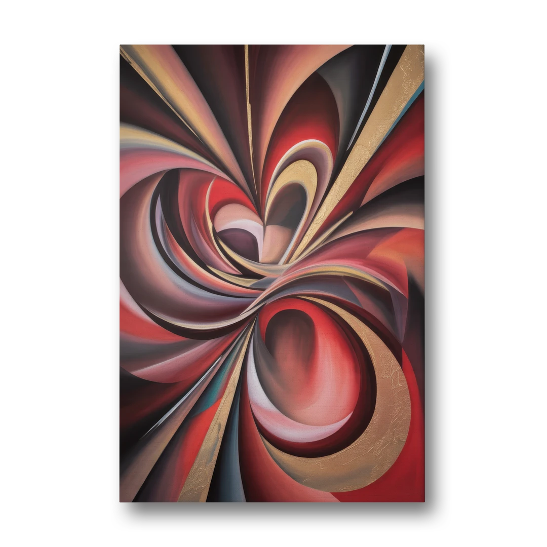Vortex Symphony Red Abstract - Canvas Wall Art - Front