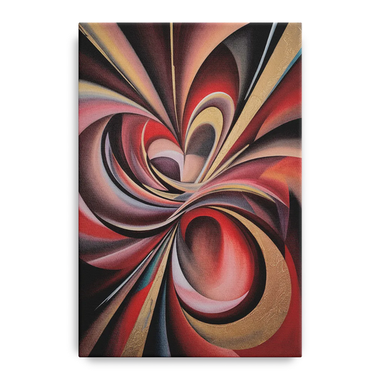 Vortex Symphony Red Abstract - Canvas Wall Art