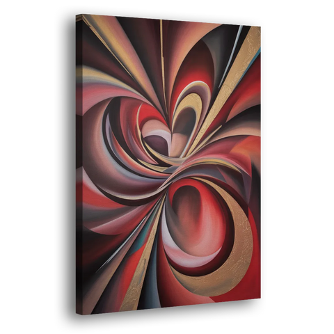 Vortex Symphony Red Abstract - Canvas Wall Art