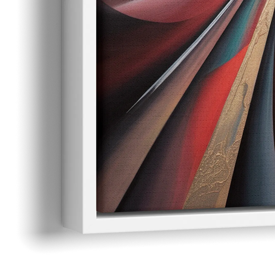 Vortex Symphony Red Abstract - Close-Up White Frame Canvas