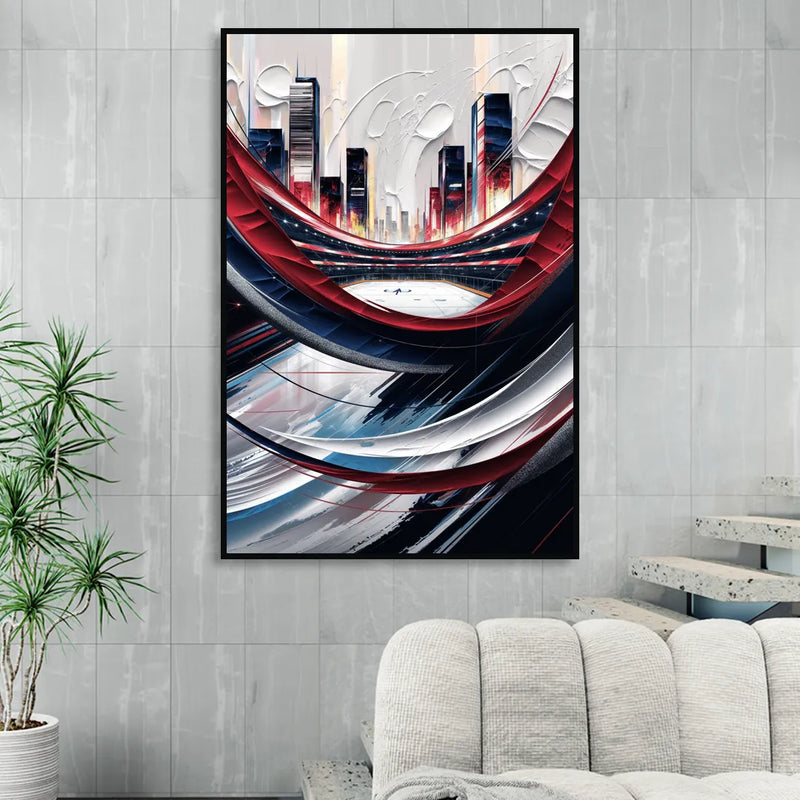 Washington Capitals Hockey Sitting Room - Black Canvas Wall Art