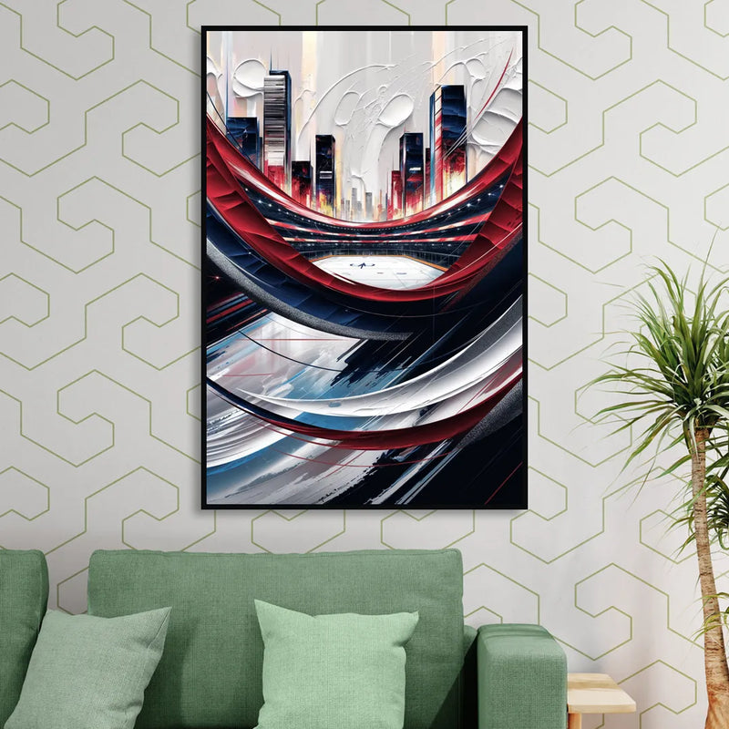 Washington Capitals Hockey Living Room - Black Canvas Wall Art