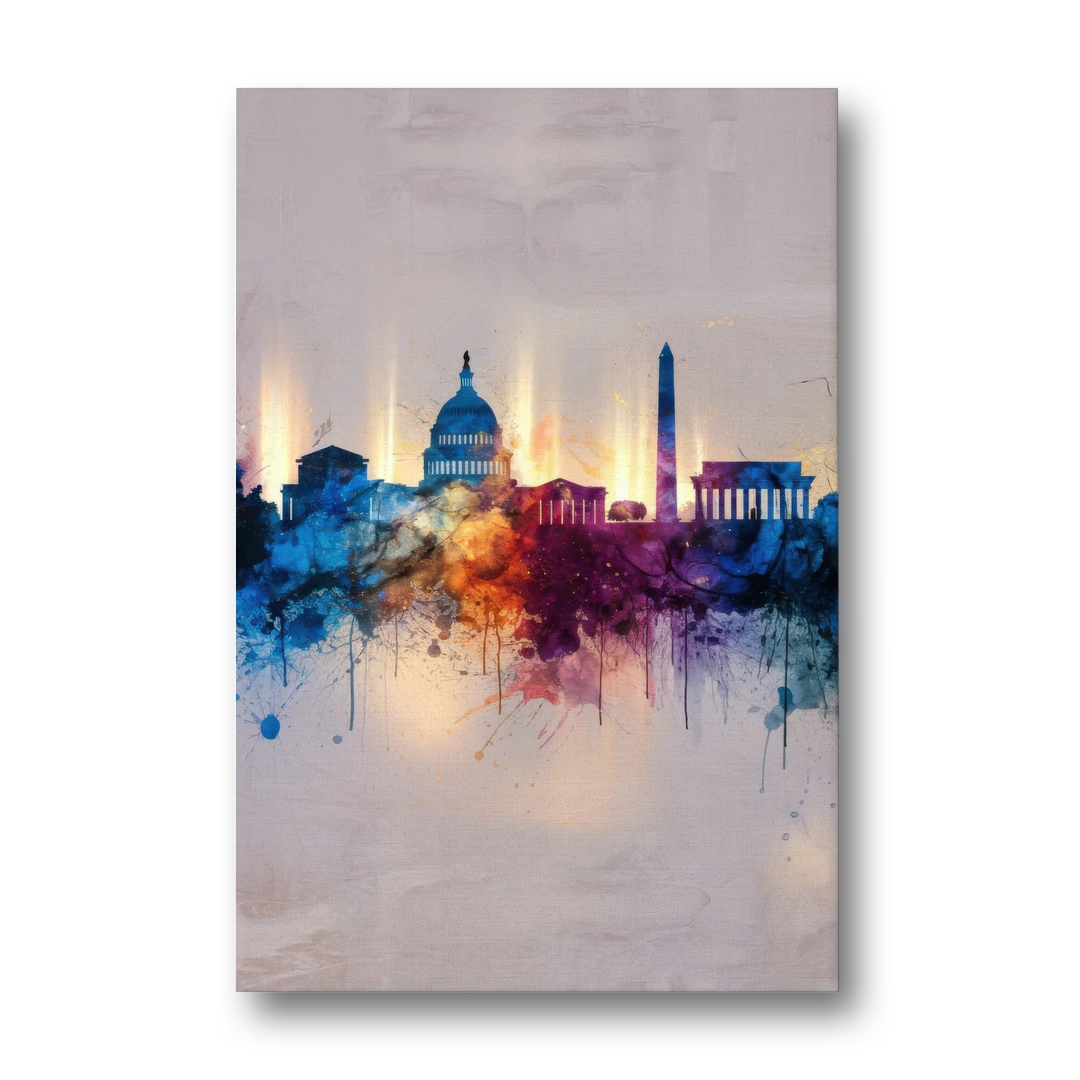 Washington Cityscapes - Canvas Wall Art - Front