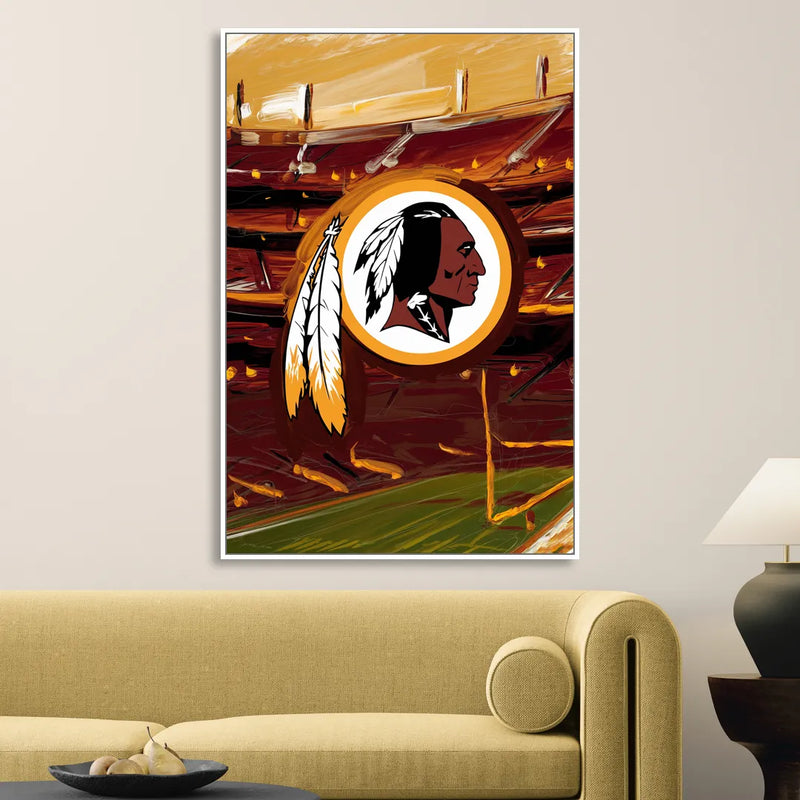 Washington Commanders Legacy Sitting Room - White Canvas Wall Art