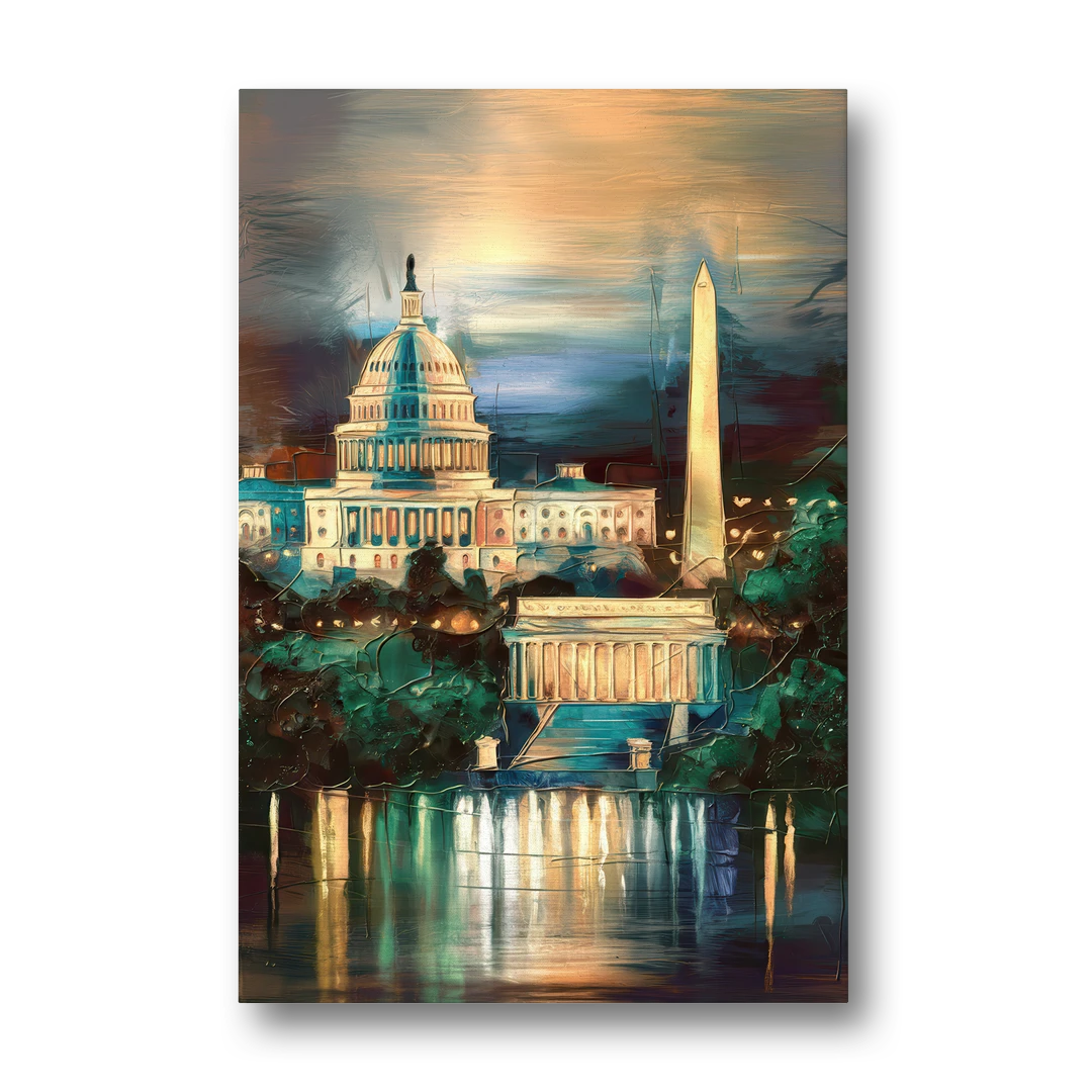 Washington DC Historic Landmarks - Canvas Wall Art - Front