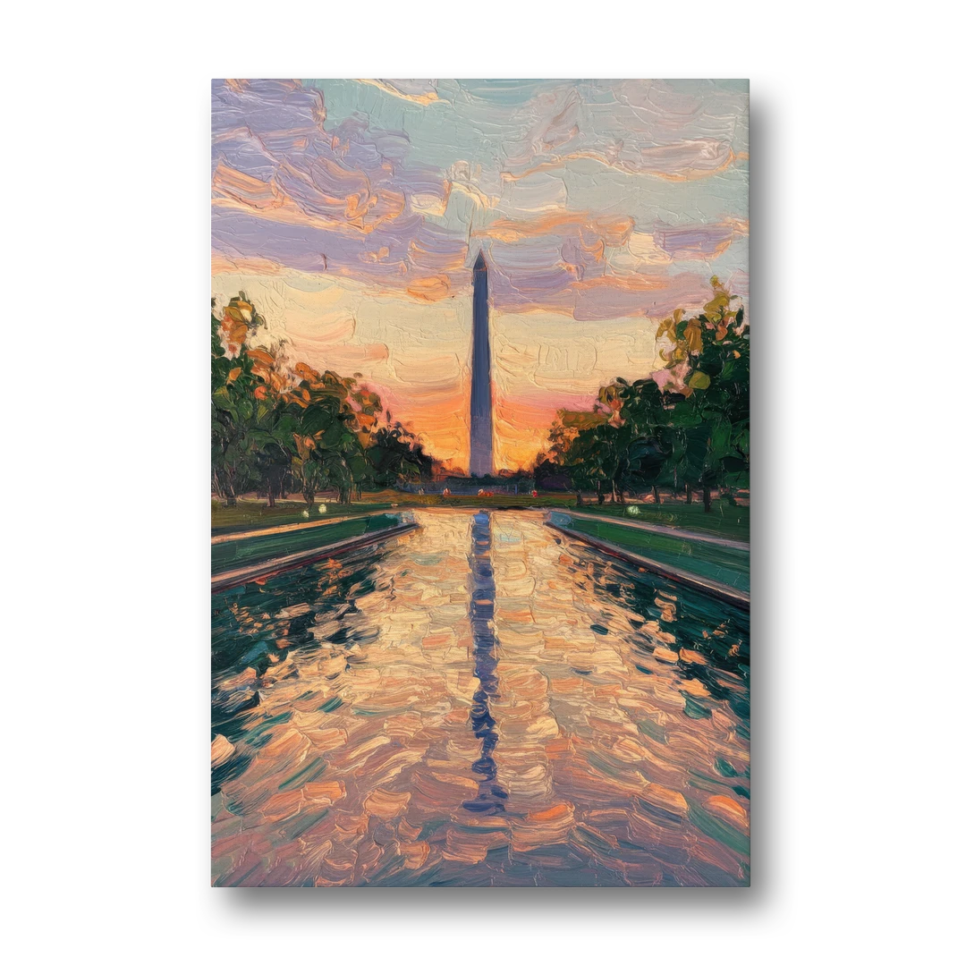 Washington Monument Reflection - Canvas Wall Art - Front