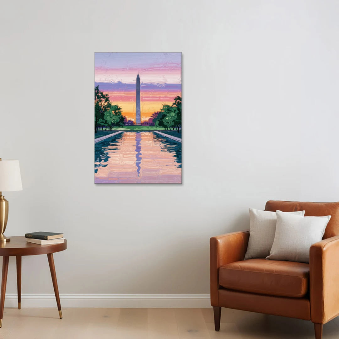 Washington Monument View - Canvas Wall Art - Sofa - 24x36
