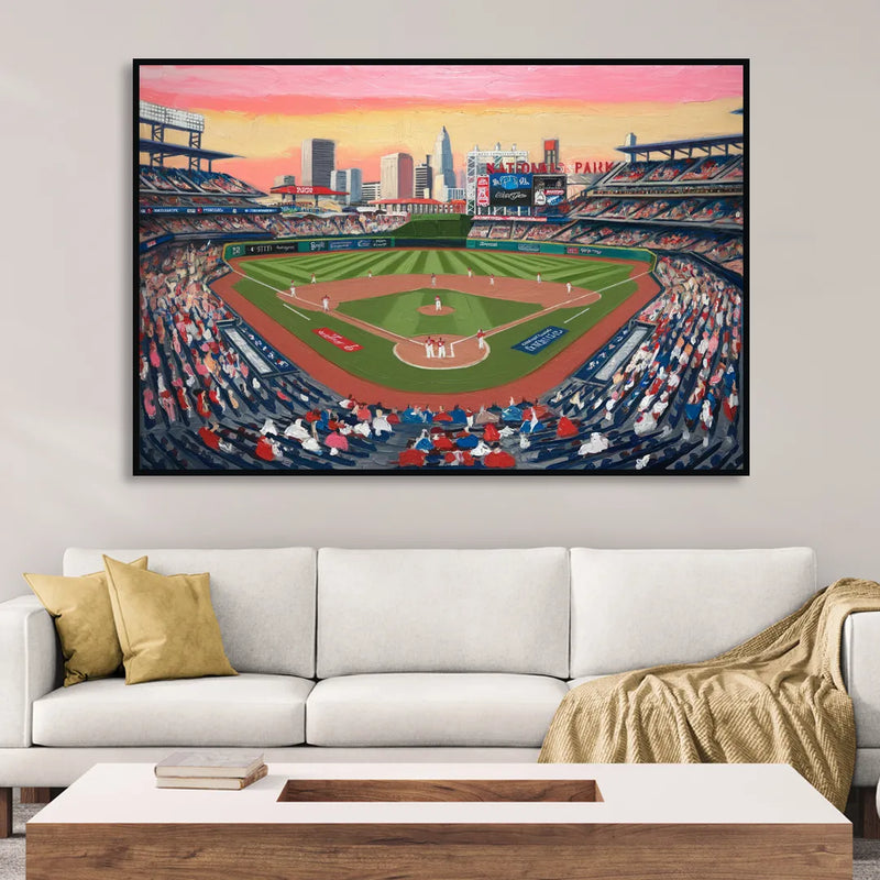 Washington Nationals Baseball Sitting Room - Black Canvas Wall Art