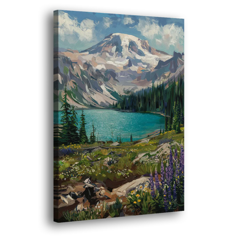 Washington State Mountain View - Canvas Wall Art