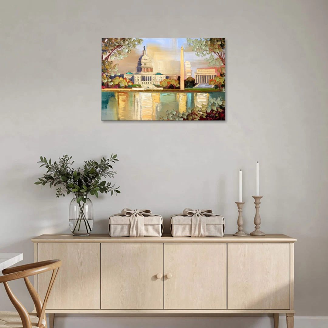 Washington Sunny Cityscapes - Canvas Wall Art - Coffee Table - 36x24