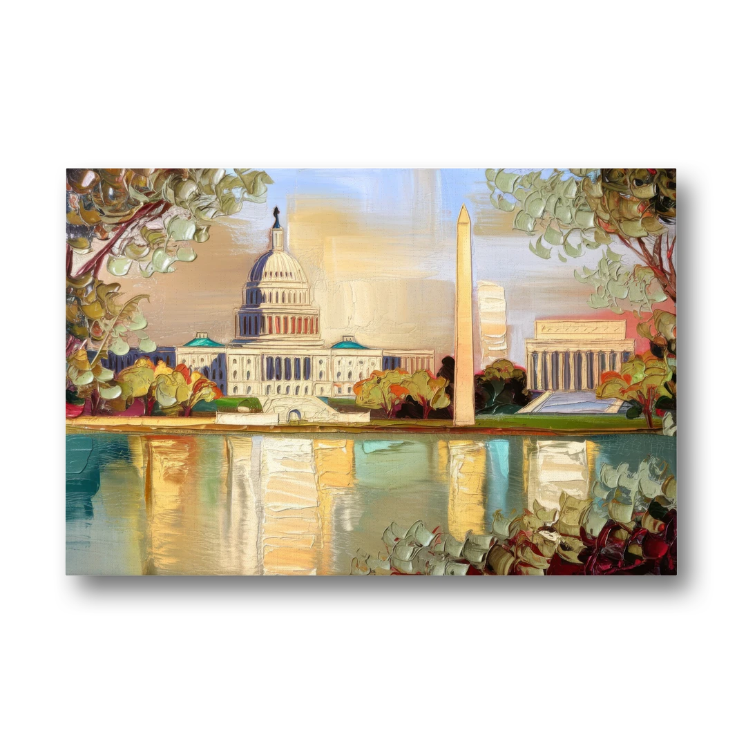 Washington Sunny Cityscapes - Canvas Wall Art - Front