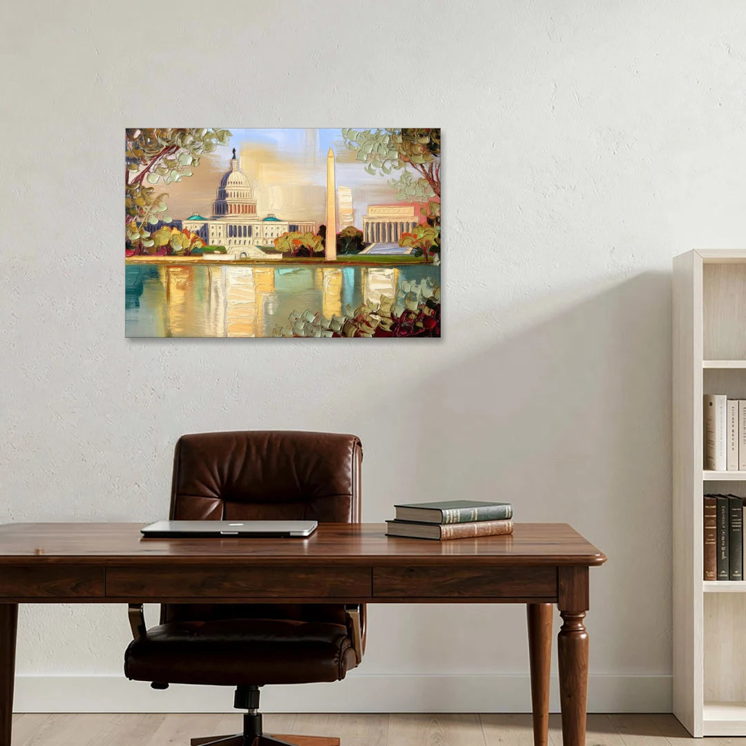 Washington Sunny Cityscapes - Canvas Wall Art - Office - 36x24