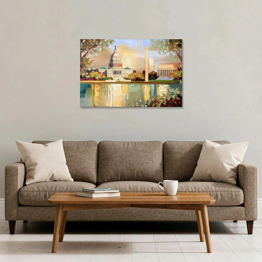 Washington Sunny Cityscapes - Canvas Wall Art - Sofa - 36x24