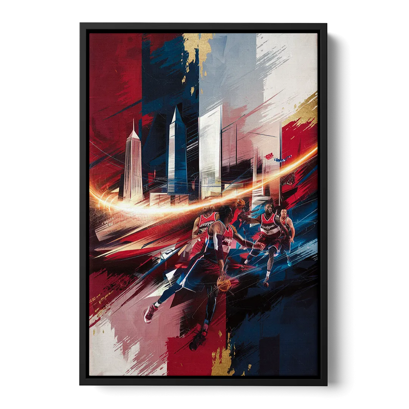 Washington Wizards Basketball Front - Black Canvas Wall Art