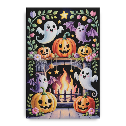 Whimsical Creatures Cute Halloween - Canvas Wall Art