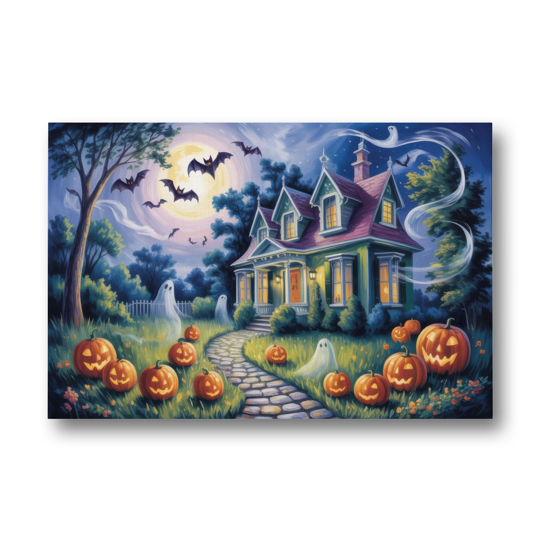 Whimsical Enchantment Victorian Halloween - Canvas Wall Art - Front