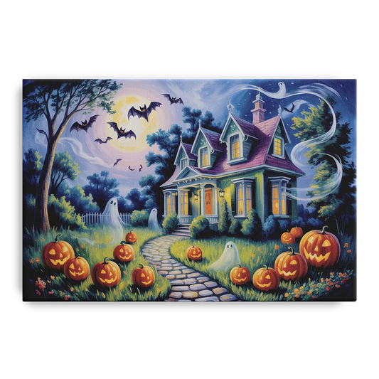 Whimsical Enchantment Victorian Halloween - Canvas Wall Art