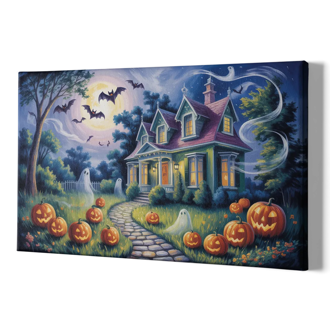 Whimsical Enchantment Victorian Halloween - Canvas Print Art Sides